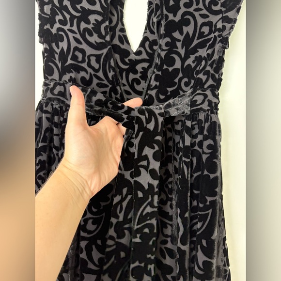 Lindsay Thornburg x Free People Silk Velvet Burnout Cutout Mini Dress - Picture 3 of 5